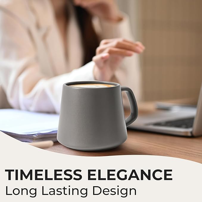 MIAMIO - Coffee Mugs Set of 4 / Large Ceramic Coffee Cups (14 oz) - Mug for Cappuccino, Tea, Espresso - Microwave and Dishwasher Safe - Luxe Collection (Classic Pastel)