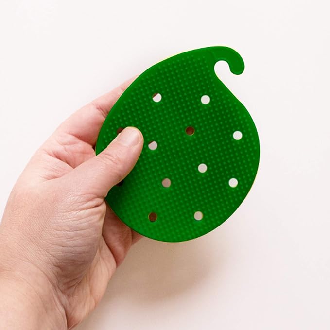 Vegetable Scrubber Brush : Double Sided Fruit and Vegetable Scrubber - Multi Use: Potato Scrubber - Carrot Brush - Trivet - Jar Opener - Coaster - Fruit Cleaner -BPA Free - Veggie Scrubber by Cestari