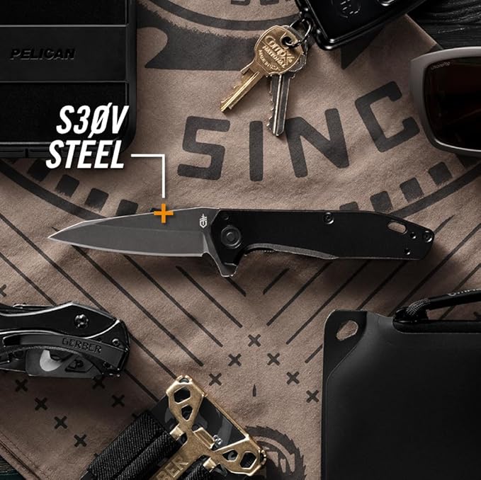 Gerber Gear Fastball - Slim, Lightweight Folding Knife with Lock Release - Pocket Knife with 3-Position Clip - EDC Gear - 3" - Made in USA - Flat Sage