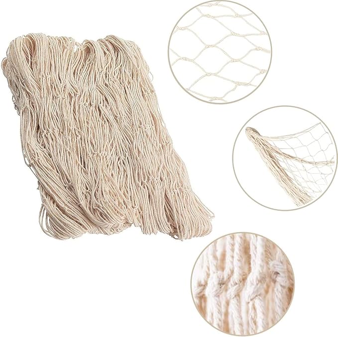 Nature Fish Net Wall Decoration, Ocean Themed Wall Hangings Fishing Net Party Decor for Pirate Party,Wedding,Photographing Decoration