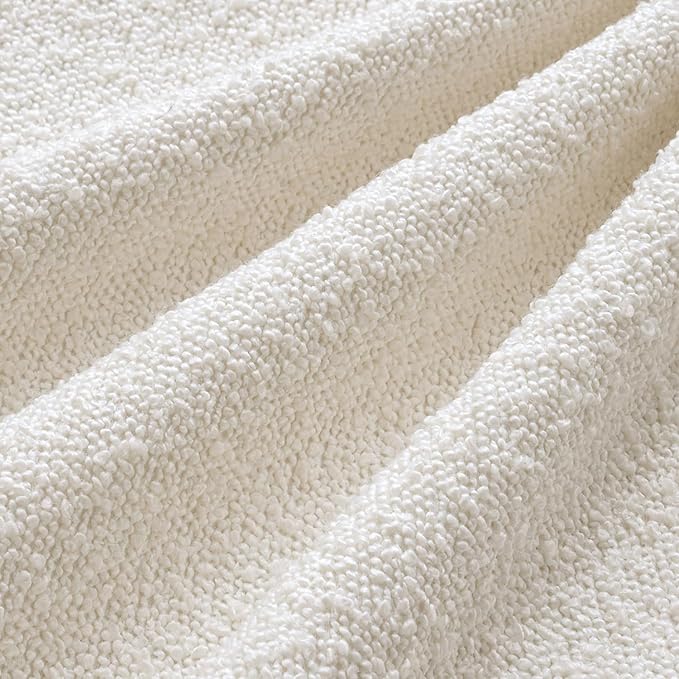 MIULEE Pack of 4 Christmas Decorative Textured Boucle Throw Pillow Covers 18x18 Inch White Accent Pillow Cases Soft Couch Cushion Covers for Modern Farmhouse Boho Chair Sofa Bed Livingroom Home Decor