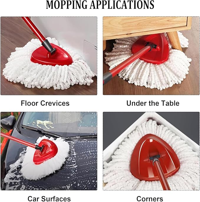 Spin Mop Replacement Head, 8 Pack Mop Refill Compatible with Ocedar Triangle Swivel Mops for House Cleaning and Floor Mopping