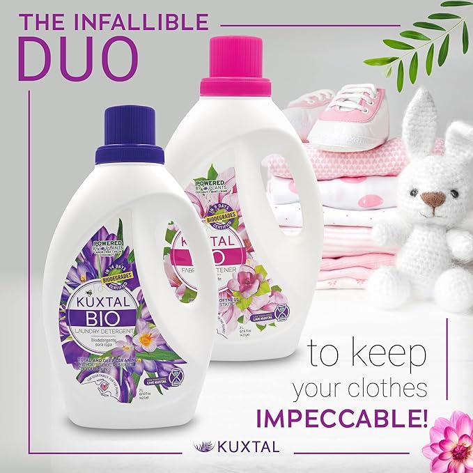 KUXTAL Fabric Softener 1-Pc & Liquid Laundry Detergent 2-Pc (202.8 fl oz) Biodegradable & Eco-Friendly And Natural Extracts, Its Cleaning (Mix liquid)