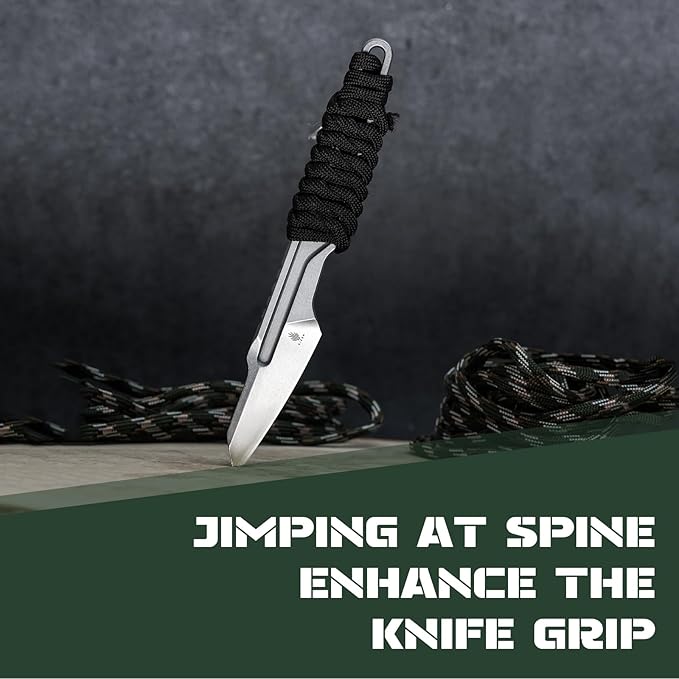 Kizer Scuttler Fixed Blade Knife with Sheath, 2.05 Inch D2 Steel Lightweight EDC Knife, D2 Handle Fixed Blade Hunting Knives, Small Survival Camping Knives, 1058A1