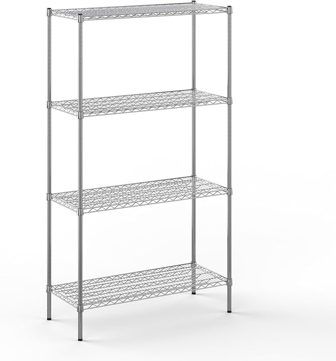 18" Deep x 42" Wide x 74" Height Wire Shelving Kit | 4-Tier | NSF Commercial Storage Rack Unit