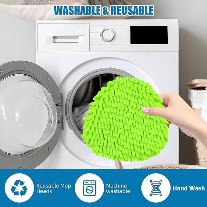 Spin Mop Heads Replacements Compatible with Ocedar Easywring 1 Tank System 6 Pack Microfiber Chenille Mops Pad Refill for O Cedar Floor Clean,Washable Dry/Wet Use Dust Mops