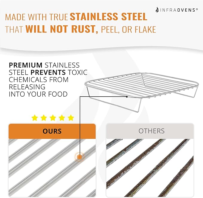 Air Fryer Rack Accessories Compatible with Cosori, Dash, Chefman, Secura, Nuwave®, Emeril Lagasse, Philips, Cozyna + More, 5pcs Stainless Steel Air Fryer Accessories with Heat Resistant Mats