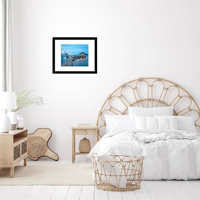 10x14 Picture Frame Set of 12 for 30 x 40 cm Diamond Art Painting, Display 8.5x11 with Mat or 10x14 without Mat, Wood 10 by 14 Wall Gallery Poster Photo Frames Bulk with 8.5x11 Mat,12 Pack, Black