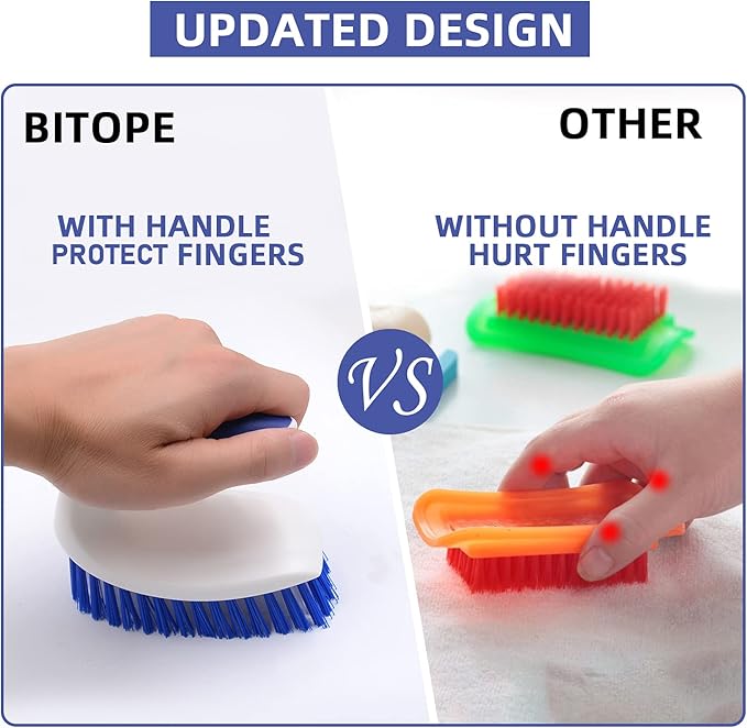 Heavy Duty Scrub Brush Pack of 2, Cleaning Brush with Comfortable Grip for Bathroom, Shower, Carpet, Sink Cleaning