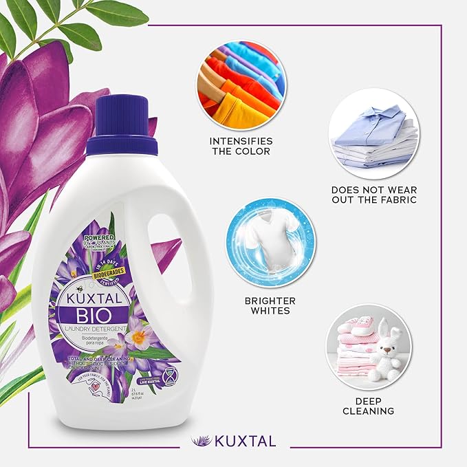 KUXTAL Fabric Softener 1-Pc & Liquid Laundry Detergent 2-Pc (202.8 fl oz) Biodegradable & Eco-Friendly And Natural Extracts, Its Cleaning (Mix liquid)