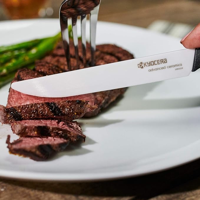 Kyocera 4-piece Ceramic Steak Knife Set, 4.5" White
