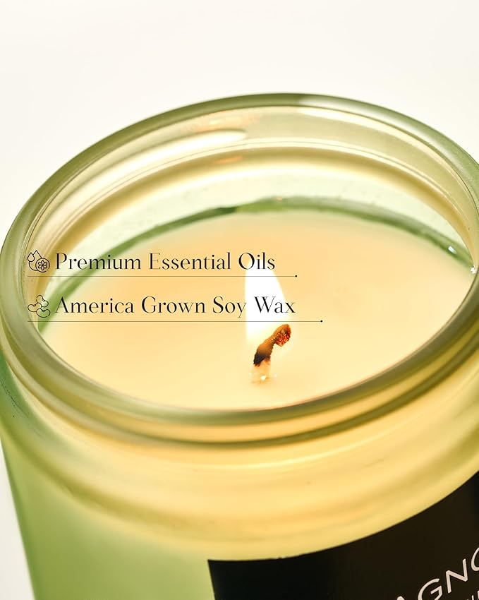 M&SENSE Magnolia Jasmine Scented Candle, 7.05oz 50 Hours Long Lasting Clean Non Toxic All Natural Soy Wax Candle for Relaxing & Stress Relief, 2 Wick Spring Fragrance Gifts for Home Decor