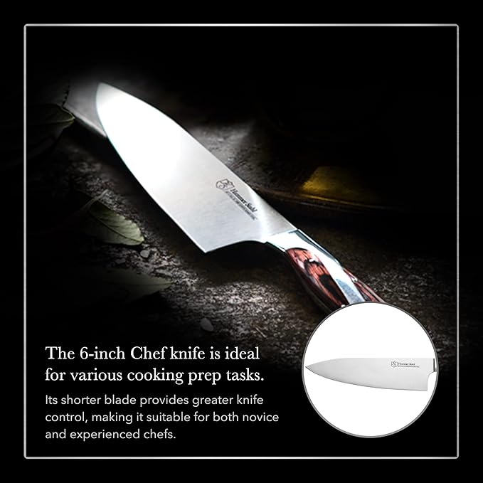 Hammer Stahl 8-Inch High Carbon Chef Knife | Versatile Cooking Knife for Chopping, Slicing & Precision Cutting | German Forged Sharp Kitchen Knife | Ergonomic Quad-Tang Pakkawood Handle & Gift Box