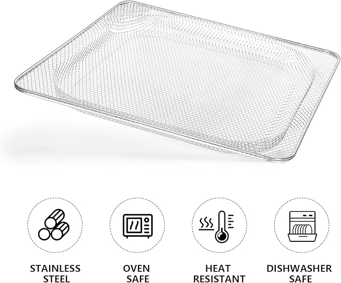 Stainless Steel Air Fryer Basket Compatible with Ninja Foodi SP100, FT102, SP102, SP101, SP101C 8-in-1 Digital Air Fry Oven