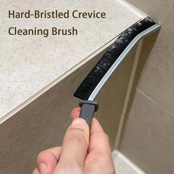 Hard Bristle Crevice Cleaning Brush, Small Cleaning Brushes, Grout Cleaner Brush, Toilet Brush, Scrub Brush for Shower Tile, Skinny Gap Cleaning Tools for Household Use, Bathroom, Kitchen (3)
