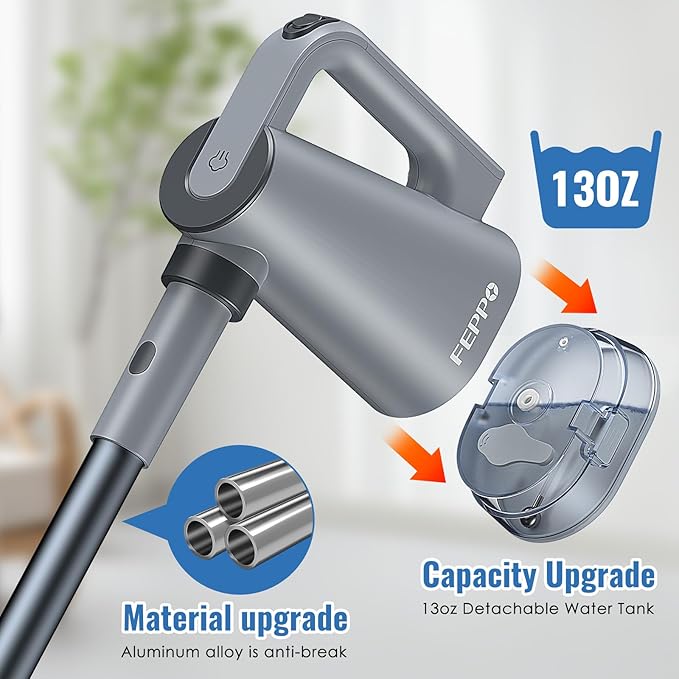 FEPPO Steam Mop & Handheld Steam Cleaner for Home and Floor Cleaning, 15s Heat-Up, 230°F Powerful Steamer with 10-in-1 Multi-Purpose Attachments for Floors, Hardwood,Tiles,Grout,Windows,Kitchen,Bath