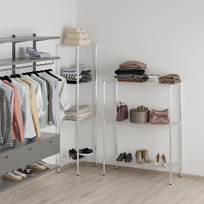 18" Deep x 42" Wide x 54" Height Wire Shelving Kit | 3-Tier | NSF Commercial Storage Rack Unit
