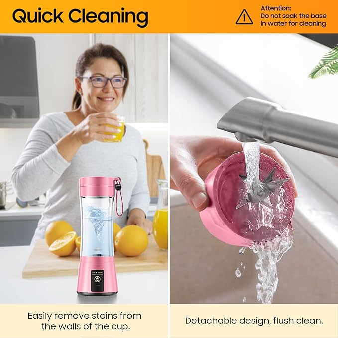 Portable Blender for Smoothies & Shakes - Personal Blender with 12Oz Traveling Cup, BAP Free, 6 Stainless Steel Blades, Freshly Squeezed for Office/Picnic/Sports