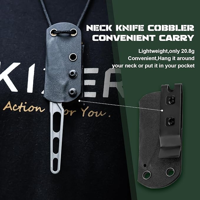 Kizer Scuttler Fixed Blade Knife with Sheath, 2.05 Inch D2 Steel Lightweight EDC Knife, D2 Handle Fixed Blade Hunting Knives, Small Survival Camping Knives, 1058A1