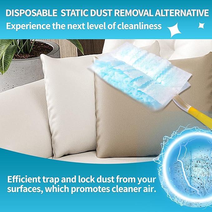 Disposable Microfiber Feather Duster Refills, Multi-Surface Duster Compatible with Swiffer Dusters Handle, 30 Count(Unscented, Pack of 1)