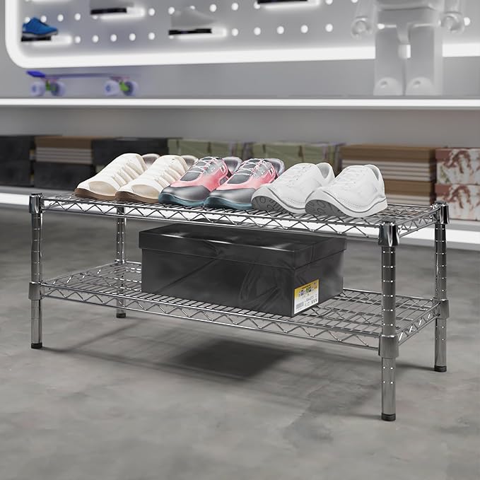 14" Deep x 36" Wide x 14" Height Wire Shelving Kit | 2-Tier | NSF Commercial Storage Rack Unit