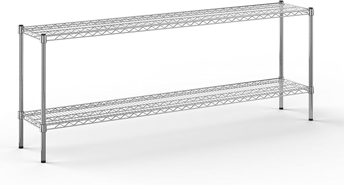 14" Deep x 72" Wide x 27" Height Wire Shelving Kit | 2-Tier | NSF Commercial Storage Rack Unit