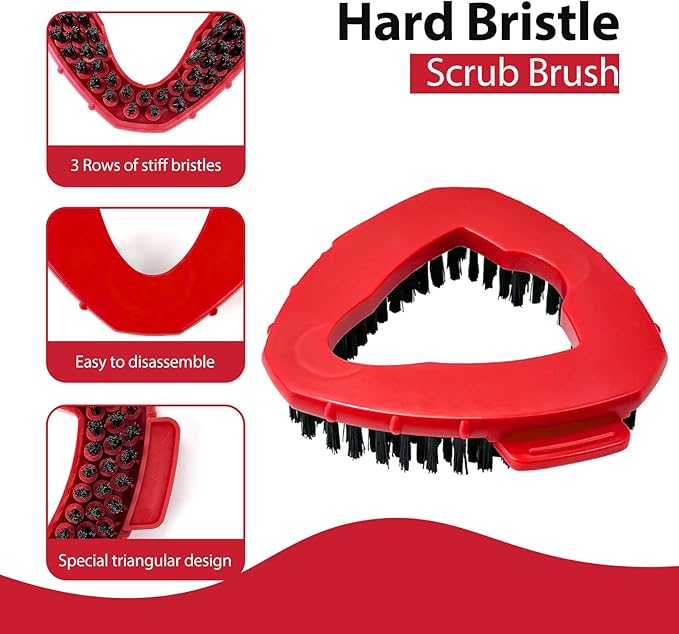 Spin Mop Replacement Set for O-Ceda EasyWring 1-Tank System, Includes 2 Mop Head Replacement, 1 Mop Handle (30-58in Adjustable 4-Section Pole), 1 Scrubber Head, 1 Spin Base