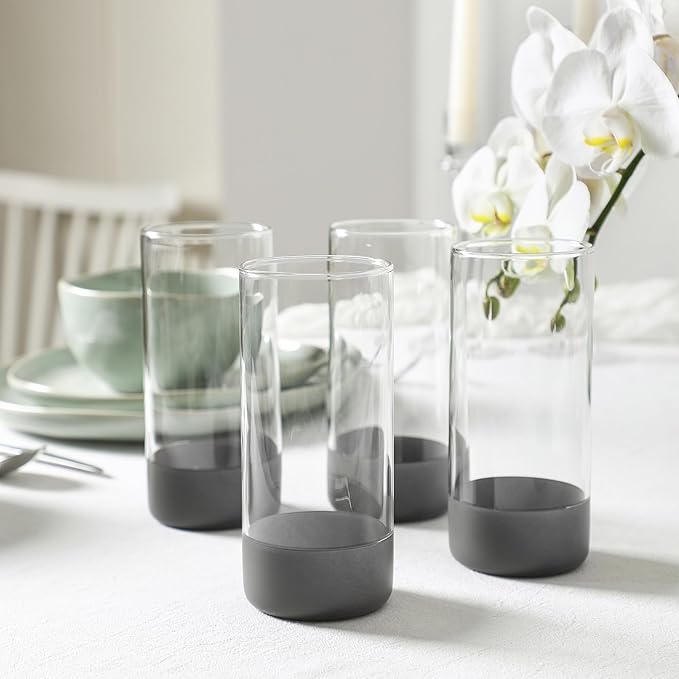 Stone Lain Mirella 16-Piece Dinnerware Set Stoneware, Borosilicate Glass, Light Green