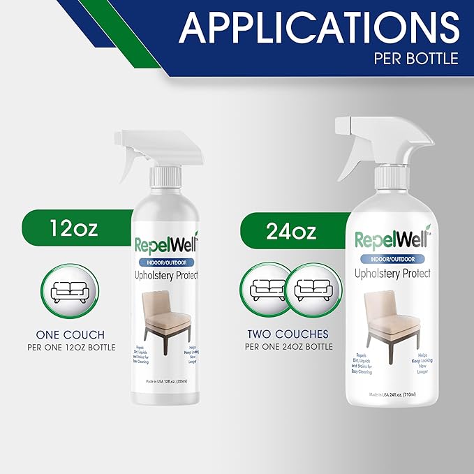 Upholstery Protect Stain & Water Repellent Spray (12oz) Eco-Friendly, Pet-Safe Spray Keeps Your Fabric, Leather & Suede Upholstery Looking Like New
