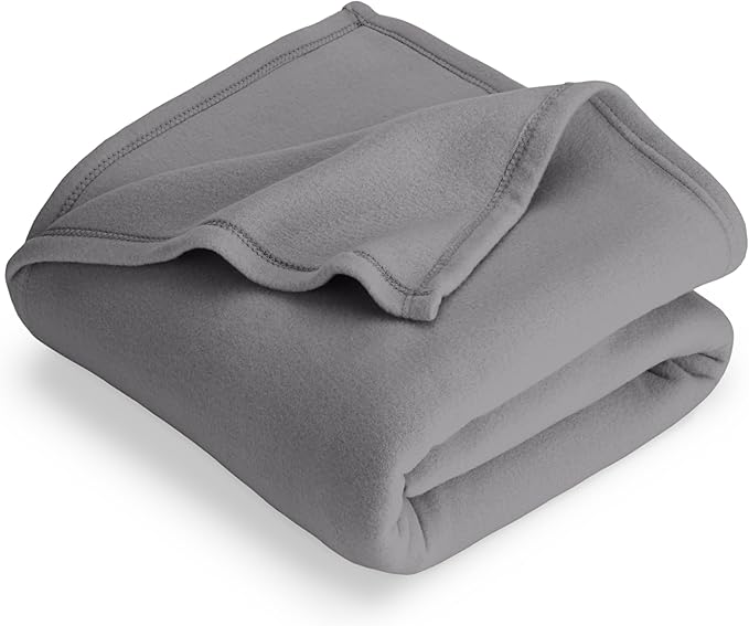 Bare Home Polar Fleece Blanket - King - Grey - Warm & Cozy - Premium Fleece - Throw for Bed, Sofa, Camping, Travel and Cold Nights - Lightweight Blanket (King, Grey)