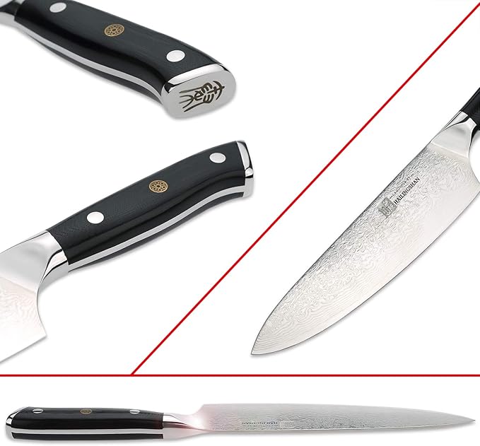 Qin Dynasty Series Chef Knife Pro Kitchen Knife 8 Inch Chef's knife High Carbon Damascus Steel Sharp paring knife with Ergonomic Handle