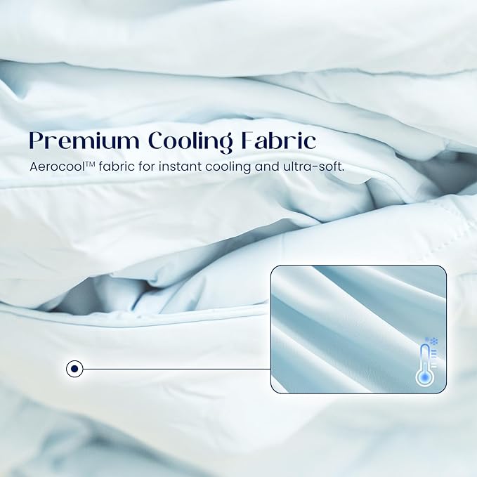 Dream Valley® Outlast ®Cooling Comforter, Throw Size, Breathable NASA-Grade Space Technology Blanket for Hot Sleepers Night Sweats, Q-Max > 0.45, Ivory, 60"x80"