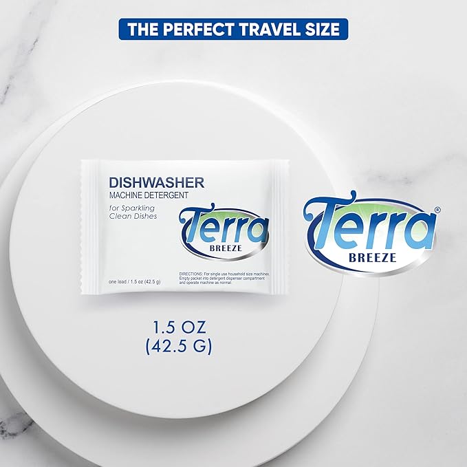 Terra Breeze Automatic Dishwasher Detergent Powder,1.5 oz. Individually Wrapped Packets (50 packs)