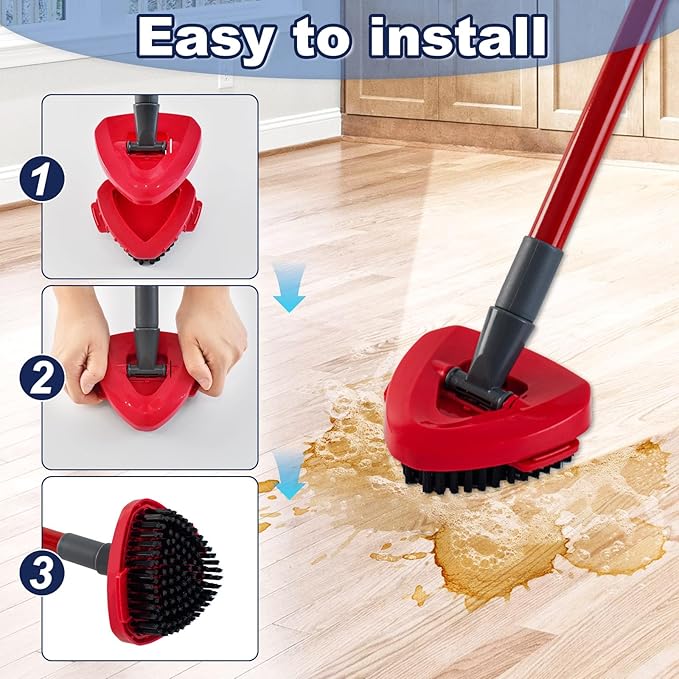 Scrubber Mop Head for Ocedar, Upgrade Scrub Brush for Ocedar, Spin Mop Scrub Brush Head for Ocedar RinseClean 2-Tank, More Bristles Scrub Brush Attachment for Bathroom