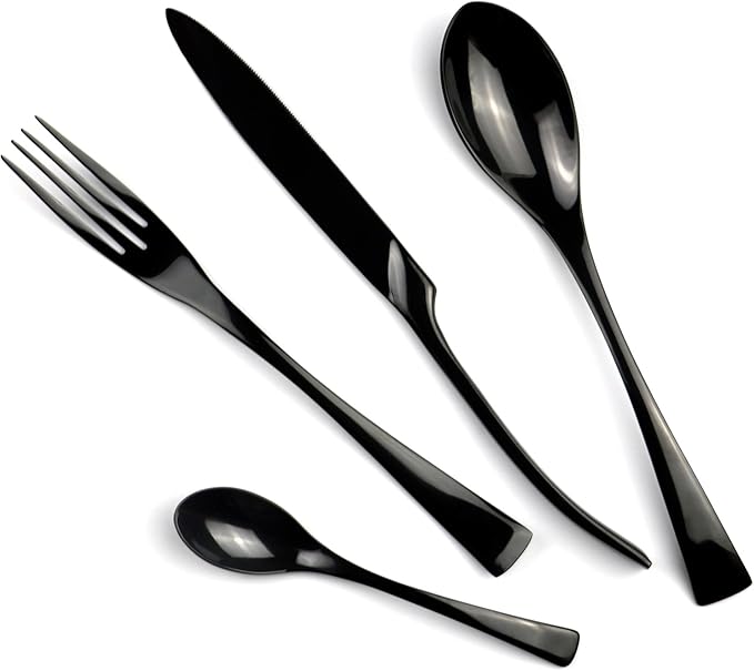 Luxury 4-Piece 18/10 Stainless Steel Flatware Set, Mirror Polishing Silver