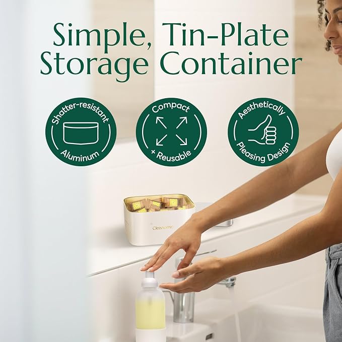 CLEANOMIC Glass and Mirror Cleaning Tablets and Tablet Tin Bundle