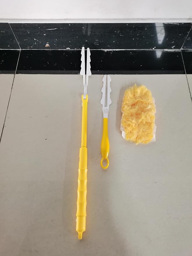 JEHONN Duster Refills for Swiffer 20 Counts, 360 Degree Heavy Duty Dusting Kit with 1 Extendable Handle + 1 Short Handle, Multi-Surface Dust Cleaning Tool for Blinds Bookshelf Furniture Electronics