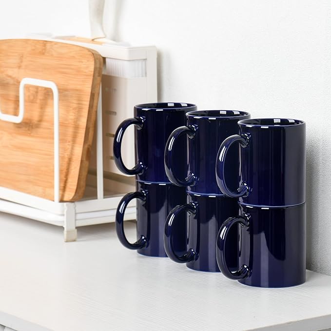 12oz coffee mug set of 6 Coffee Mugs for Coffee, Tea, Cocoa, Milk(cobalto)