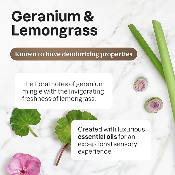 ATTITUDE Fabric Softener with Essential Oils, Vegan, Plant and Mineral-Based Ingredients, HE, Bulk Refill, 80 Loads, Geranium and Lemongrass, 67.6 Fl Oz