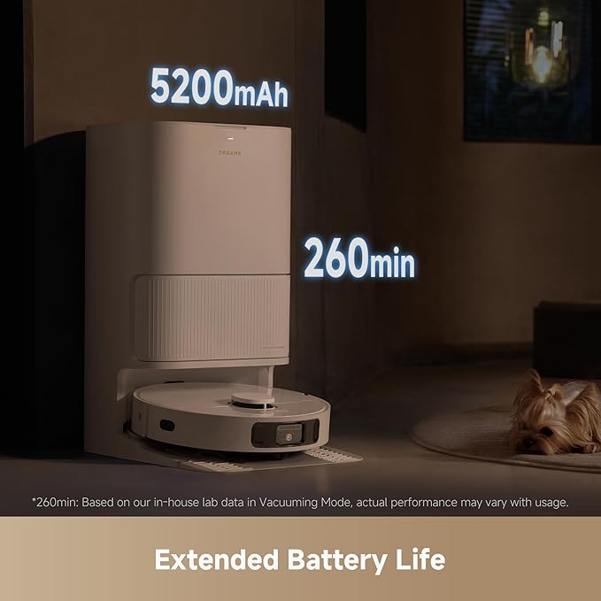 DREAME L40s Ultra CE Robot Vacuum and Mop with Auto-Empty, Mop Self-Cleaning, 13,000Pa Suction, Mop Raising, Ultrasonic Carpet Sensing, Ideal for Pet Hair, Carpet and Hard Floors, Easy Maintenance