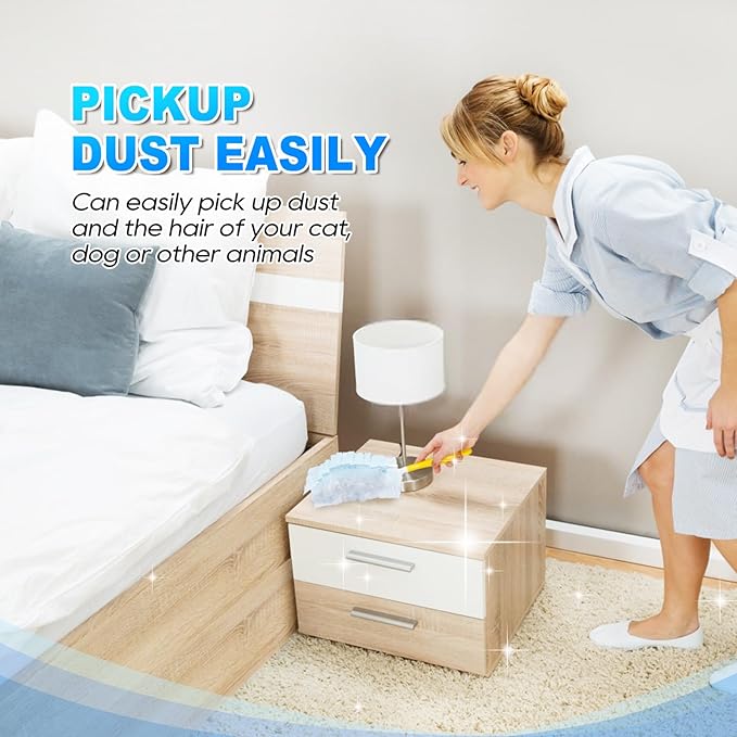 Duster Refill Compatible with Swiffer Hand Duster, Unscented Disposable Heavy Duty Duster Refills, Dusters Refills for Cleaning, Blinds & Ceiling Fan, 20 Count (Handle is Not Included)
