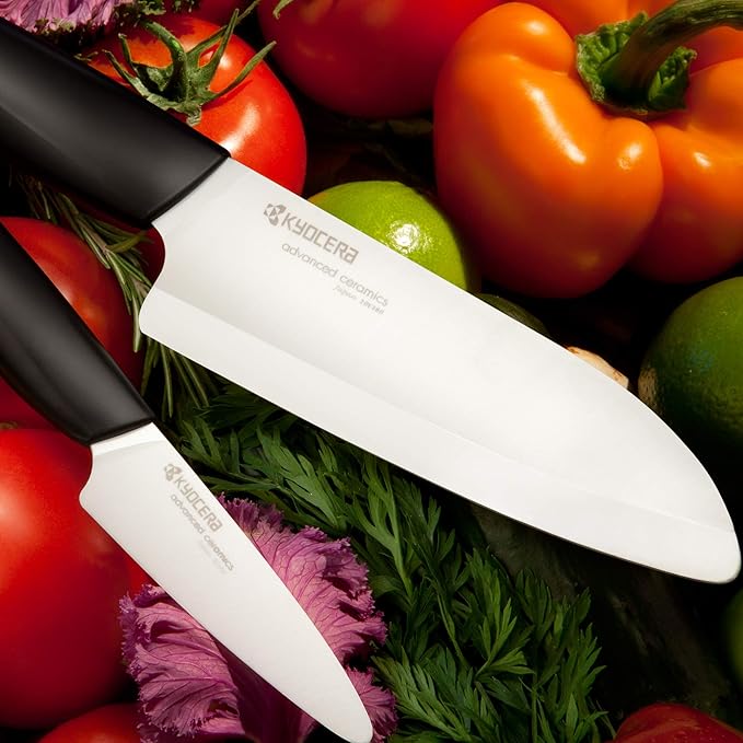 KYOCERA 2-Piece Ceramic Knife Set 5.5" Santoku and 3" Paring Knife