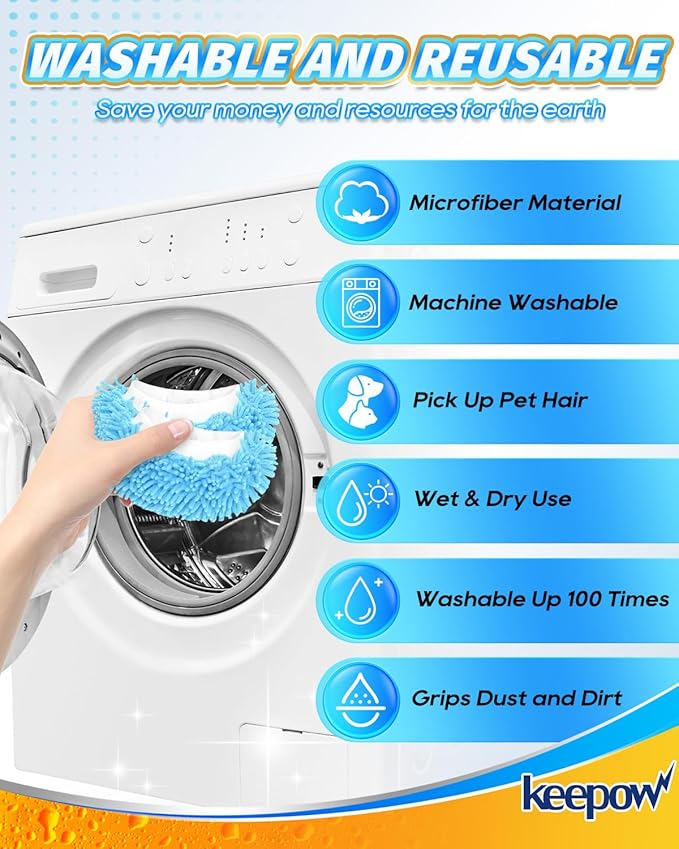 KEEPOW 4 Pack Reusable Steam Mop Pads Compatible with Bissell Steam Shot, PurSteam, Wagner Spraytech, Comforday Handheld Steam Cleaner, Universal Microfiber Cloths Steam Mop Pads, Washable Mop Pads