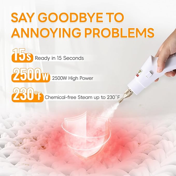 Heavy Duty Handheld Steam Cleaner for Home, 9 Gears Control Powerful Steamer for Cleaning with 14 Accessories, Multipurpose Steam Cleanr for Car, Upholstery, Kitchen, Windows, Grout & Pet Blanket