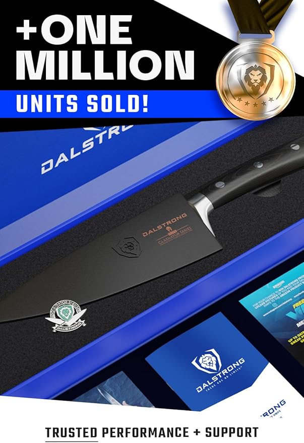 Dalstrong Chef Knife - 6 inch - Gladiator Series Elite - Forged High Carbon German Steel - Razor Sharp Kitchen Knife Gift - Full Tang - Black G10 Handle - Sheath Included - NSF Certified
