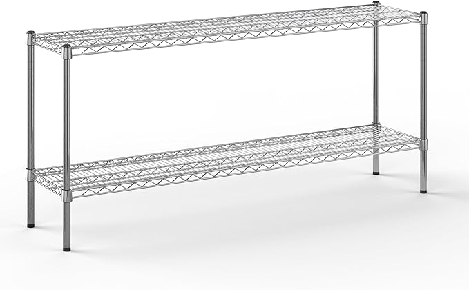 14" Deep x 60" Wide x 27" Height Wire Shelving Kit | 2-Tier | NSF Commercial Storage Rack Unit