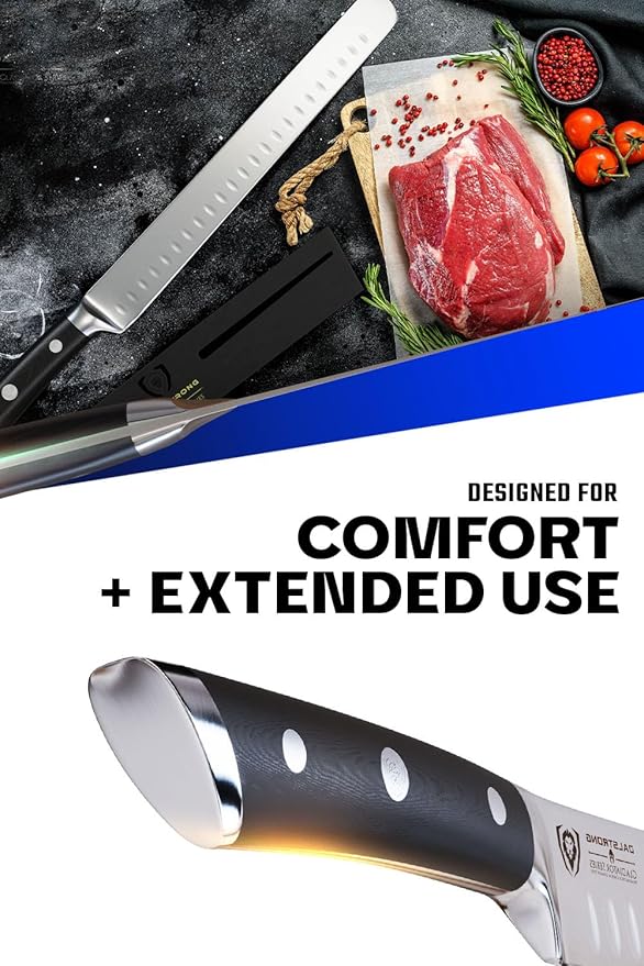 Dalstrong Slicing Carving Knife - 10 inch - Granton Edge - Gladiator Series Elite - Forged High-Carbon German Steel Kitchen Knife Gift- G10 Handle - w/Sheath - NSF Certified
