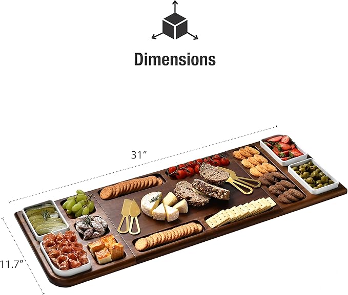 Shanik Premium Charcuterie Board – Magnetic Double-Sided Cheese and Meat Serving Tray, Elegant Cutting Board Gift for Hosting & Special Occasions