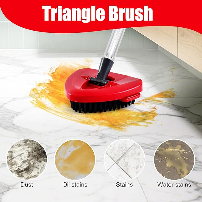 Spin Mop Handle Replacement for Ocedar,4-Section 30-58" Extendable Length Mop Handles and 2 Pack Upgrade Mop Scrubber Head,Mop Base Compatible with Ocedar EasyWring 1 Tank for Hard Floor Cleaning