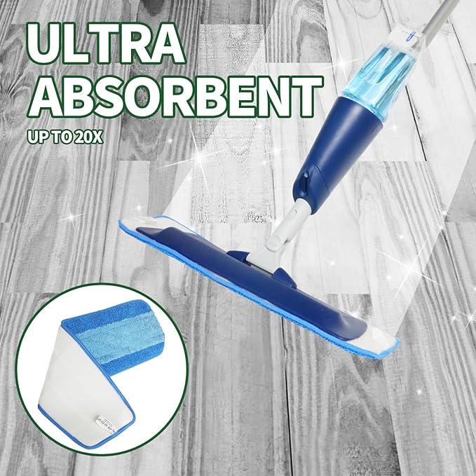 12 Pack Microfiber Cleaning Pads for Bona Mop, Reusable Microfiber Mop Pads for 18 Inch Mop, Hardwood Floor Replacement Cleaning Mop Pads, Machine Washes